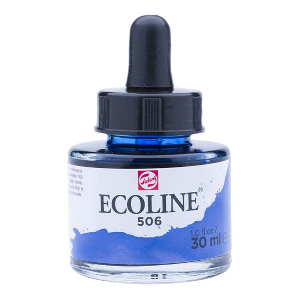 White Smoke Ecoline Liquid Watercolour Ink, 30ml - 506 -  Ultramarine Dp. Ink