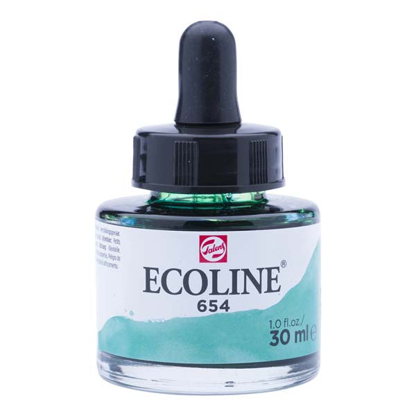 White Smoke Ecoline Liquid Watercolour Ink, 30ml - 654 -  Fir Green Ink