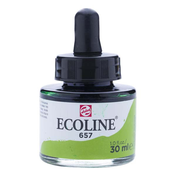 White Smoke Ecoline Liquid Watercolour Ink, 30ml - 657 -  Bronze Green Ink