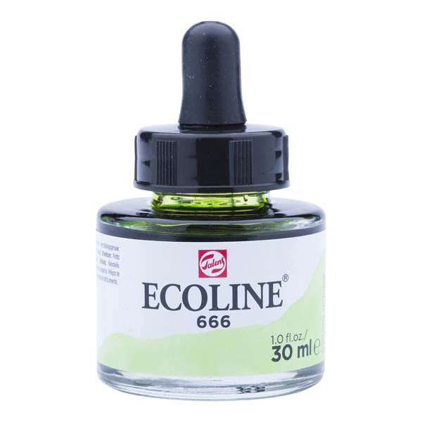 White Smoke Ecoline Liquid Watercolour Ink, 30ml - 666 -  Pastel Green Ink