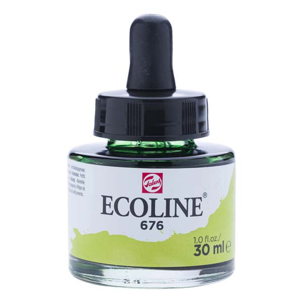White Smoke Ecoline Liquid Watercolour Ink, 30ml - 676 -  Grass Green Ink