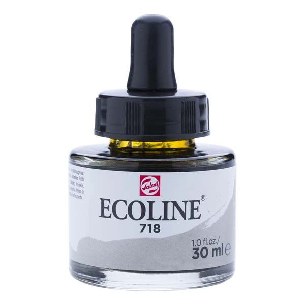 White Smoke Ecoline Liquid Watercolour Ink, 30ml - 718 -  Warm Grey Ink