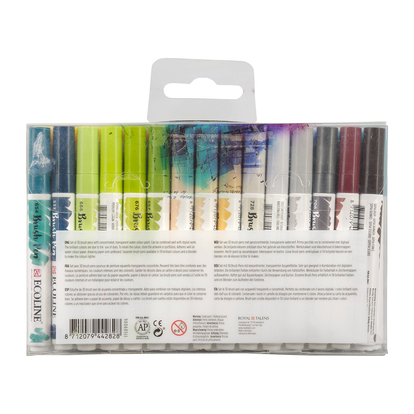 White Smoke Ecoline Brushpen Set 30pc -Additional Pens and Markers