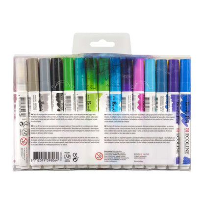 White Smoke Ecoline Brush Pen, Set of 30 Pens and Markers