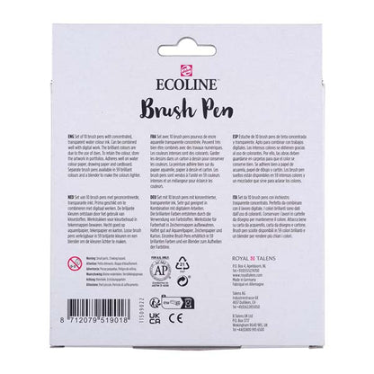 Light Gray Ecoline Brush Pen, Set of 10, Primary Colours Pens and Markers