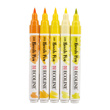 White Smoke Ecoline Brushpen Set 5pc -Yellow Pens and Markers