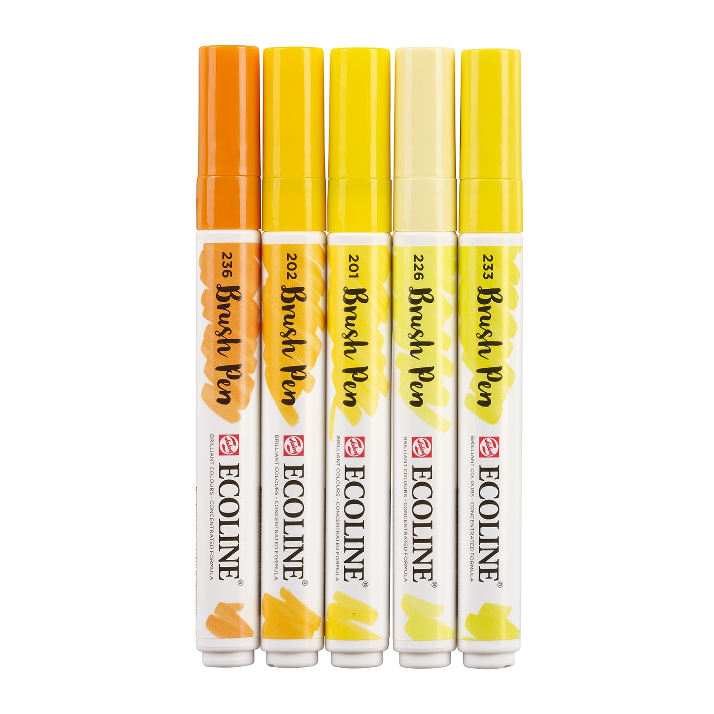 Seashell Ecoline Brushpen Set 5pc -Yellow Pens and Markers