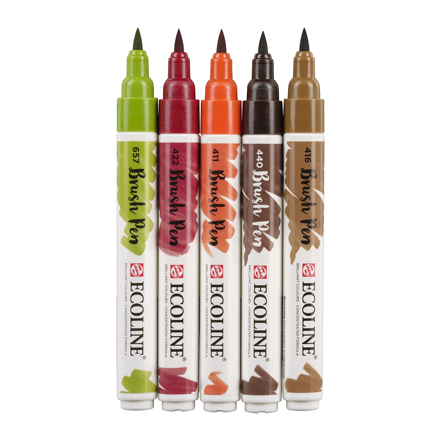 White Smoke Ecoline Brushpen Set 5pc - Autumn Pens and Markers