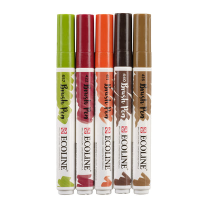 Light Gray Ecoline Brushpen Set 5pc - Autumn Pens and Markers