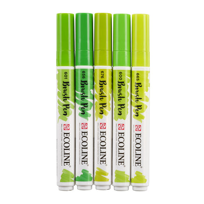 Lavender Ecoline Brushpen Set 5pc - Green Pens and Markers