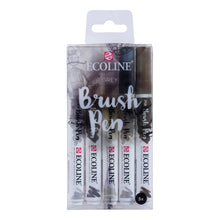 White Smoke Ecoline Brushpen Set 5pc - Grey Pens and Markers