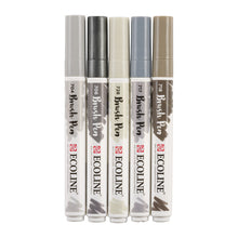 Dark Gray Ecoline Brushpen Set 5pc - Grey Pens and Markers