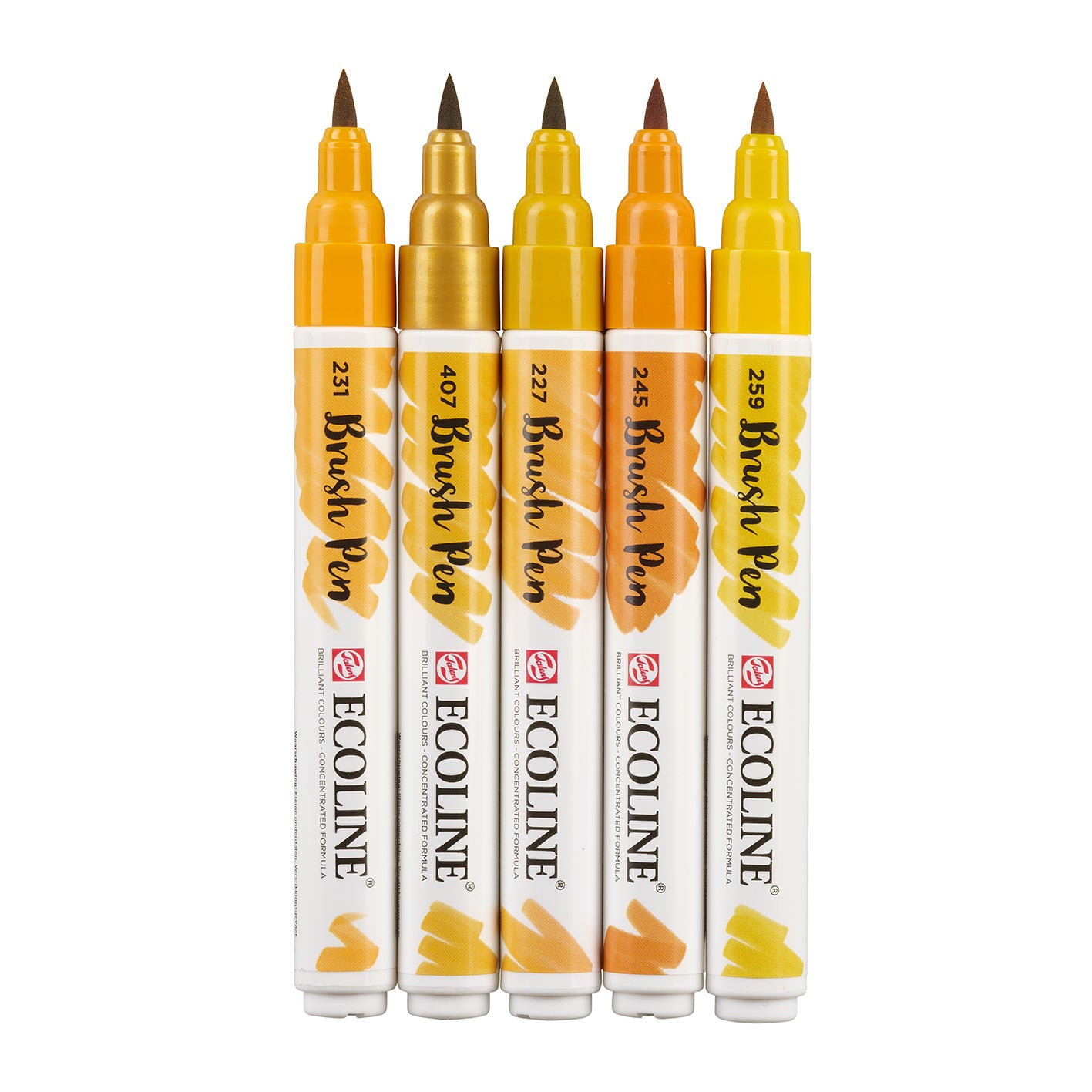 White Smoke Ecoline Brushpen Set 5pc - Earth Pens and Markers