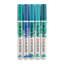 Misty Rose Ecoline Brushpen Set 5pc - Green Blue Pens and Markers
