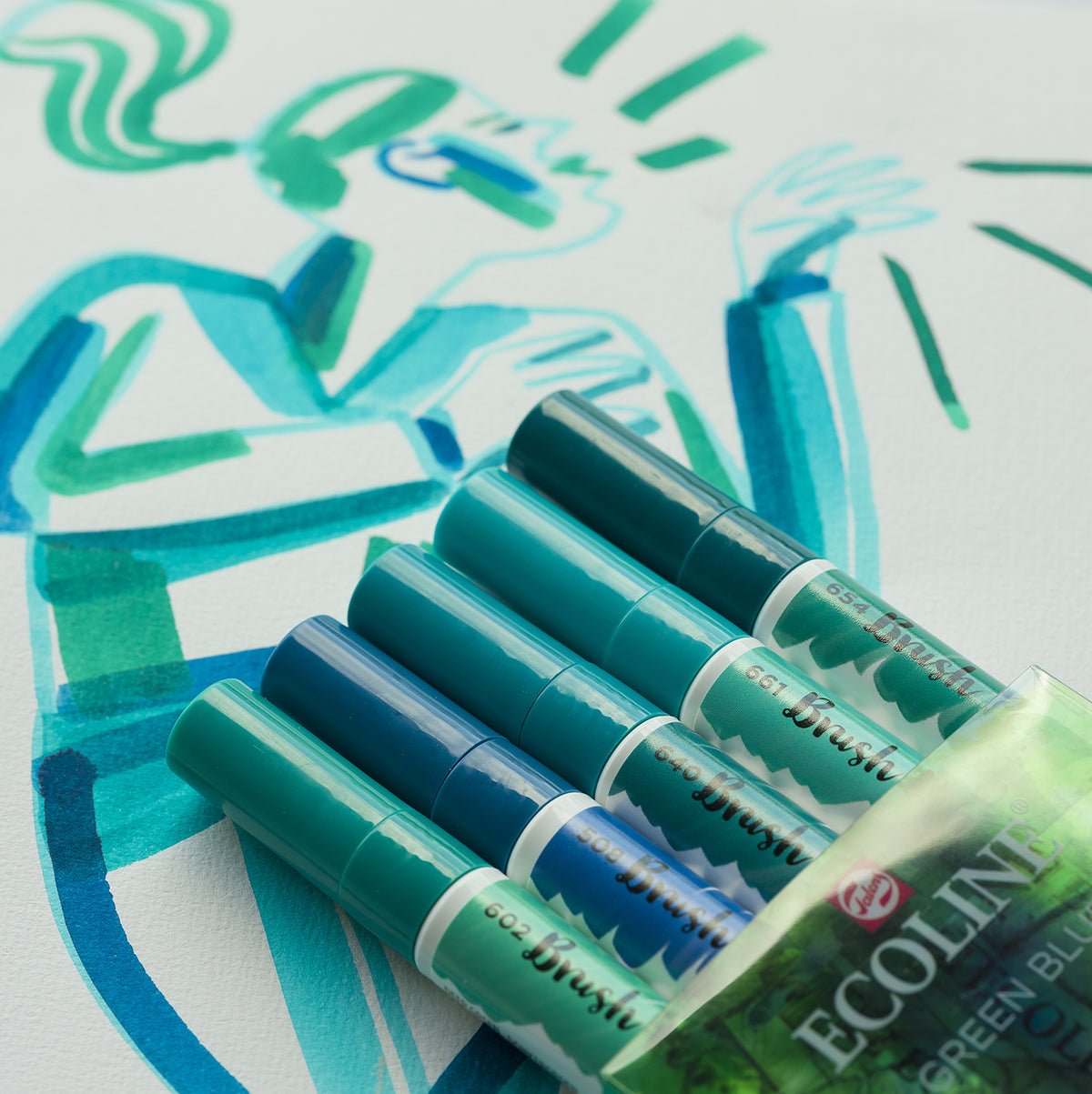 Light Gray Ecoline Brushpen, Colours of Nature Collection, 15pk Pens & Markers