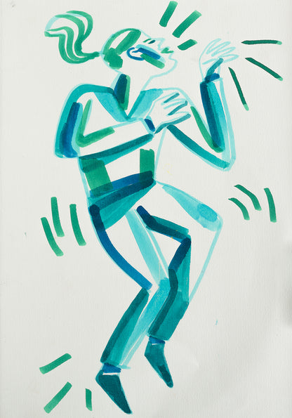 Lavender Ecoline Brushpen Set 5pc - Green Blue Pens and Markers