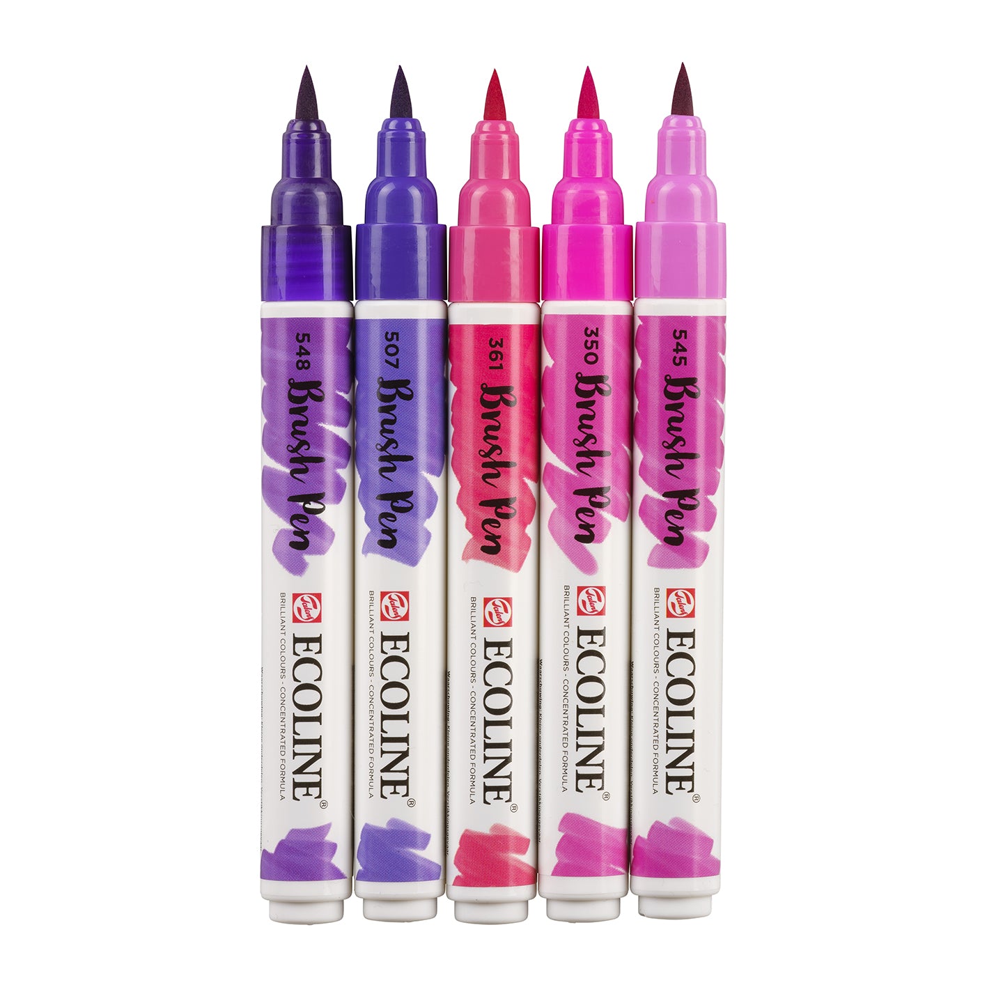 White Smoke Ecoline Brushpen Set 5pc - Violet Pens and Markers