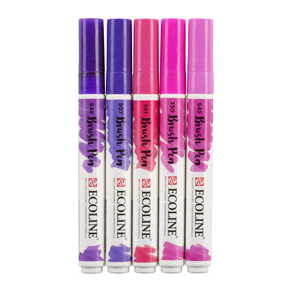 Misty Rose Ecoline Brushpen Set 5pc - Violet Pens and Markers