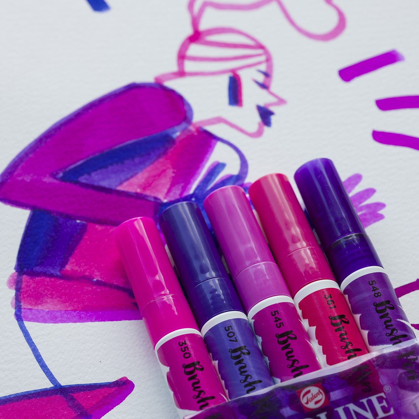Light Gray Ecoline Brushpen Set 5pc - Violet Pens and Markers
