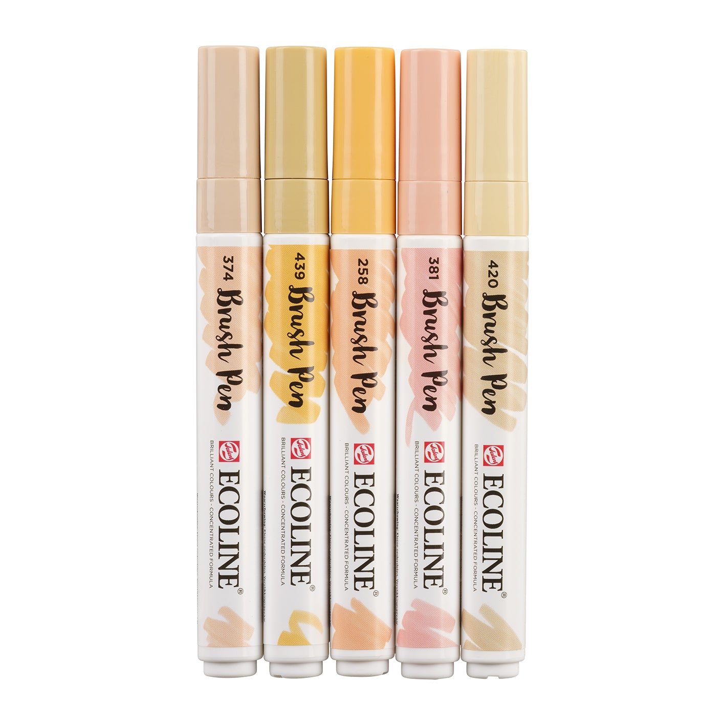 Light Gray Ecoline Brushpen Set 5pc - Beige Pink Pens and Markers