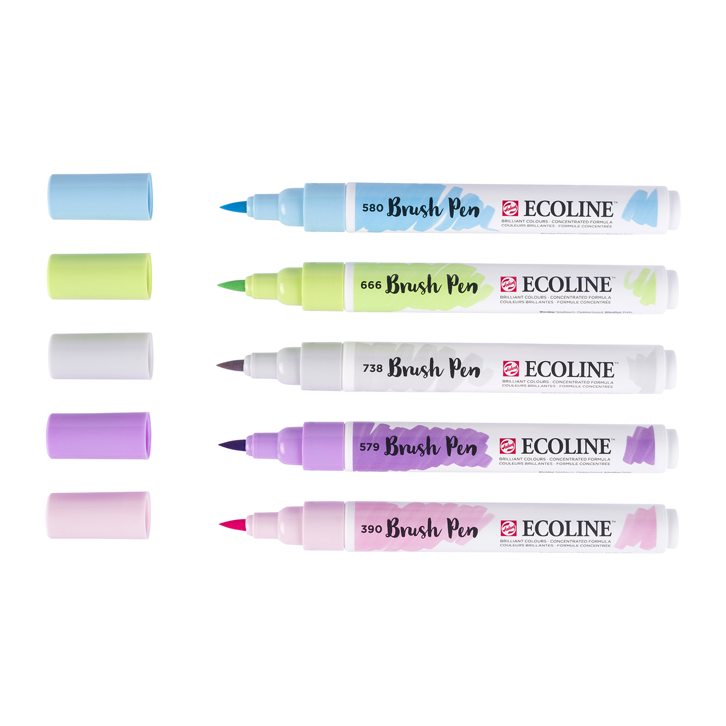 Black Ecoline Brushpen Set 5pc - Pastels, Pens and Markers