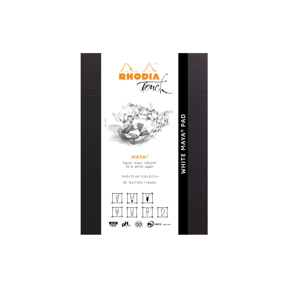 White Smoke Rhodia Touch White Maya Pad A5 Blank Pads