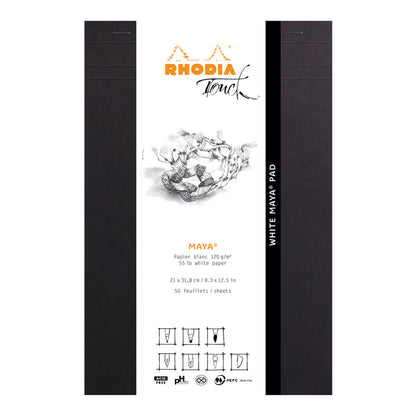 White Smoke Rhodia Touch White Maya Pad A4+ Blank Pads