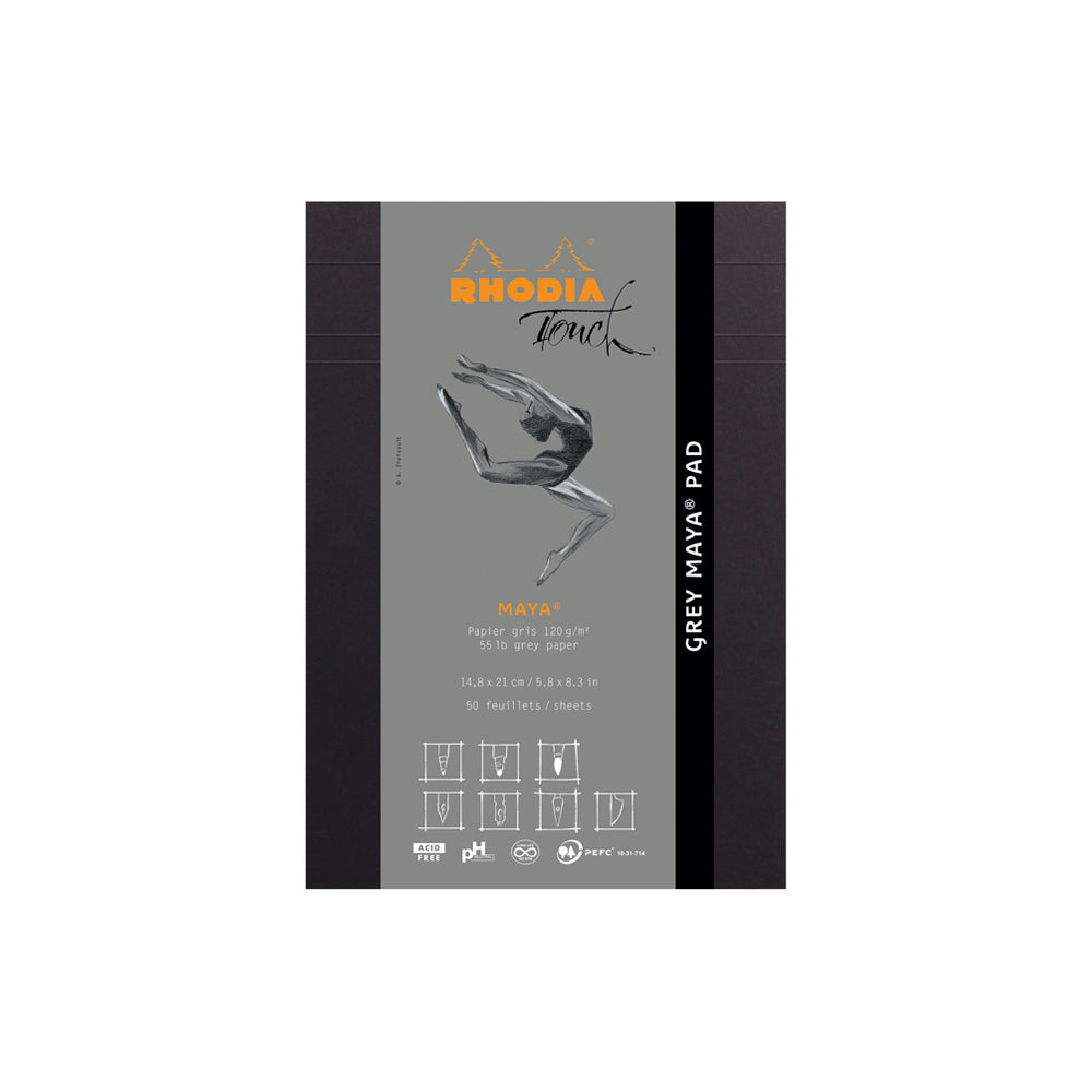 Light Slate Gray Rhodia Touch White Maya Pad A4+ Cross 'n' Dot Ruling Pads