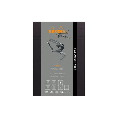 Light Slate Gray Rhodia Touch White Maya Pad A4+ Cross 'n' Dot Ruling Pads