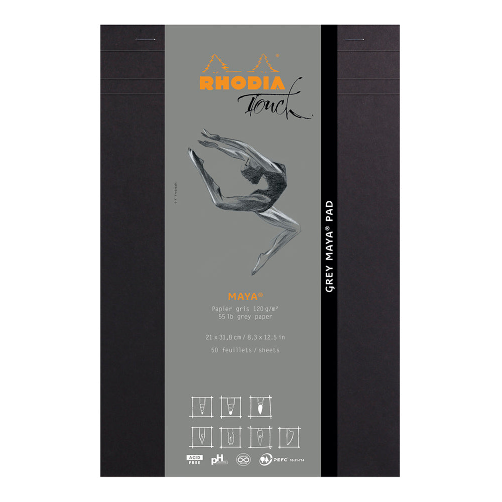 Light Slate Gray Rhodia Touch Grey Maya Pad A4+ Blank Pads
