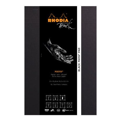 Black Rhodia Touch Black Maya Pad A4+ Blank Pads