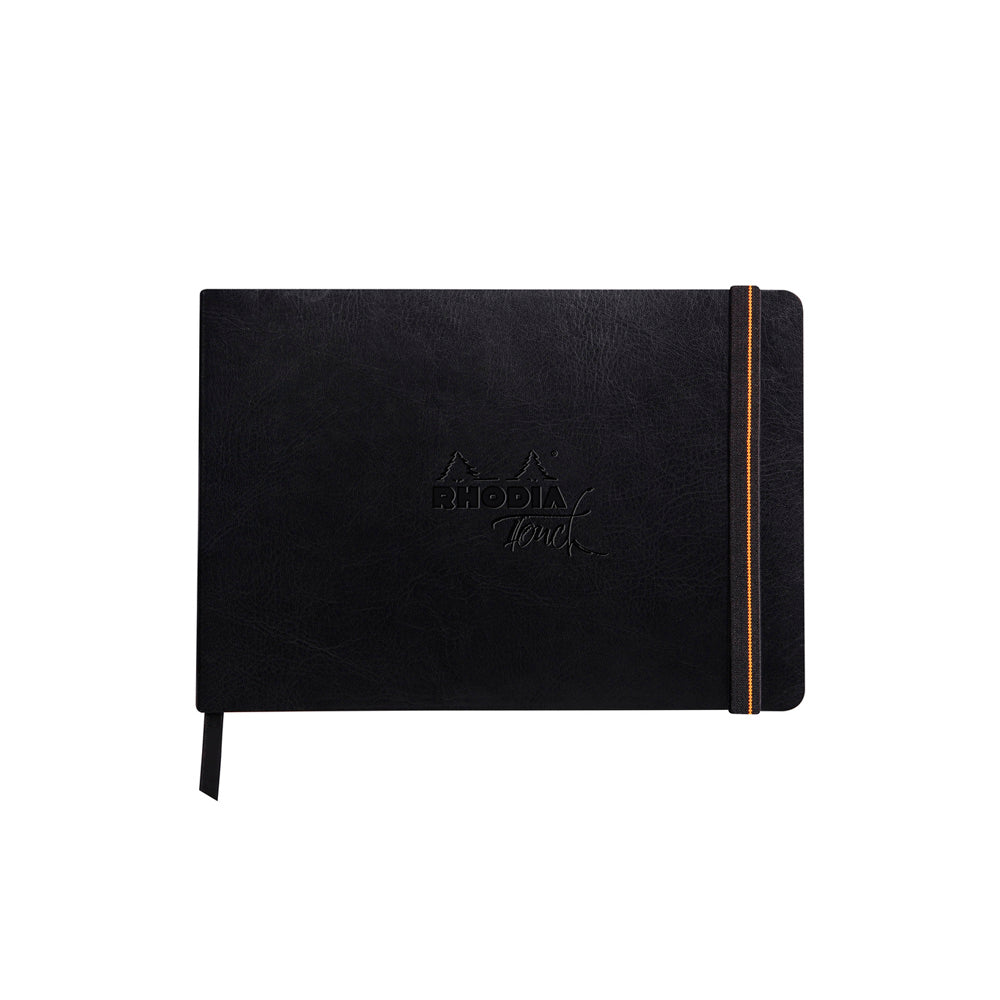 Black Rhodia Touch Bristol Sketchbook Softcover A5 Landscape Blank Pads