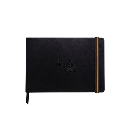 Black Rhodia Touch Bristol Sketchbook Softcover A5 Landscape Blank Pads