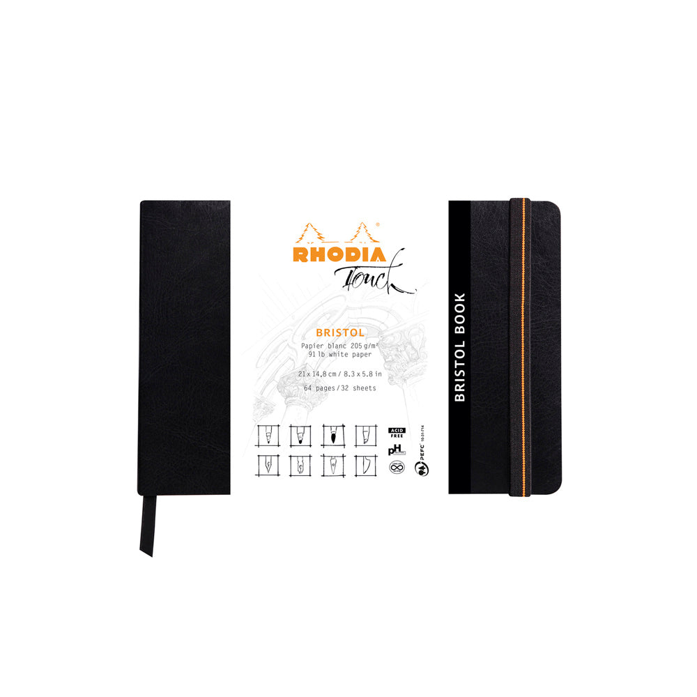 White Smoke Rhodia Touch Bristol Sketchbook Softcover A5 Landscape Blank Pads