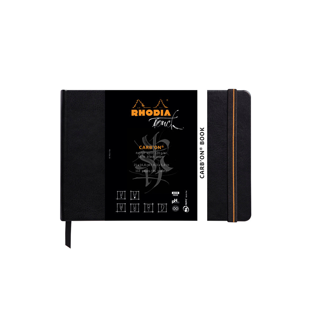 Black Rhodia Touch Calligrapher Book Hardcover A4 Portrait Blank Pads