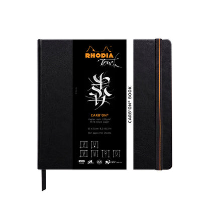 Black Rhodia Touch Carbon Book Hardcover 21 x 21 cm Blank Pads