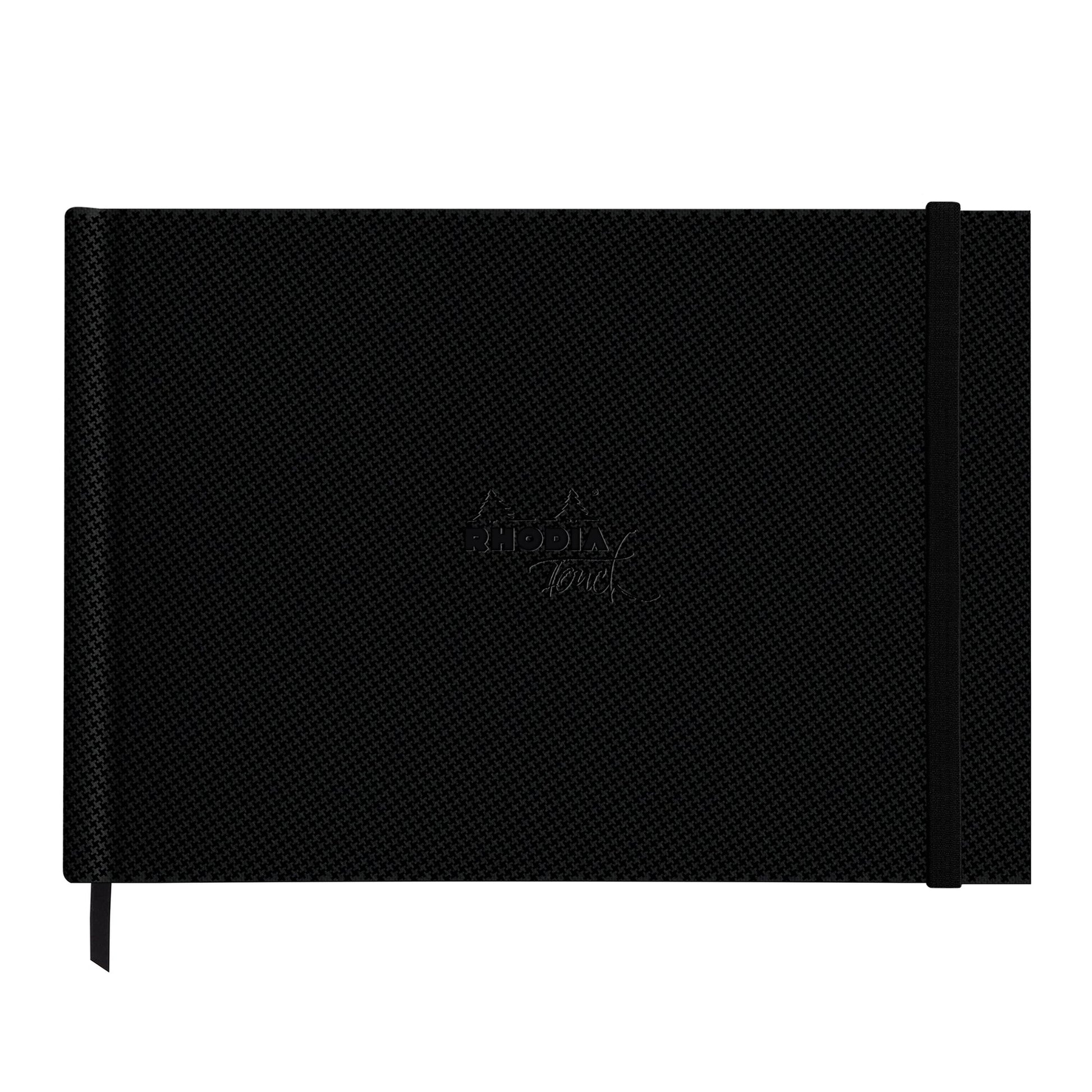 Black Rhodia Touch Watercolour Book (Hot Pressed Paper) A4 Landscape Pads