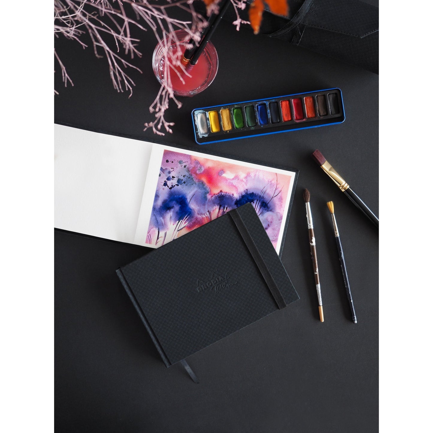 Dark Slate Gray Rhodia Touch Watercolour Book (Hot Pressed Paper) A4 Portrait Pads