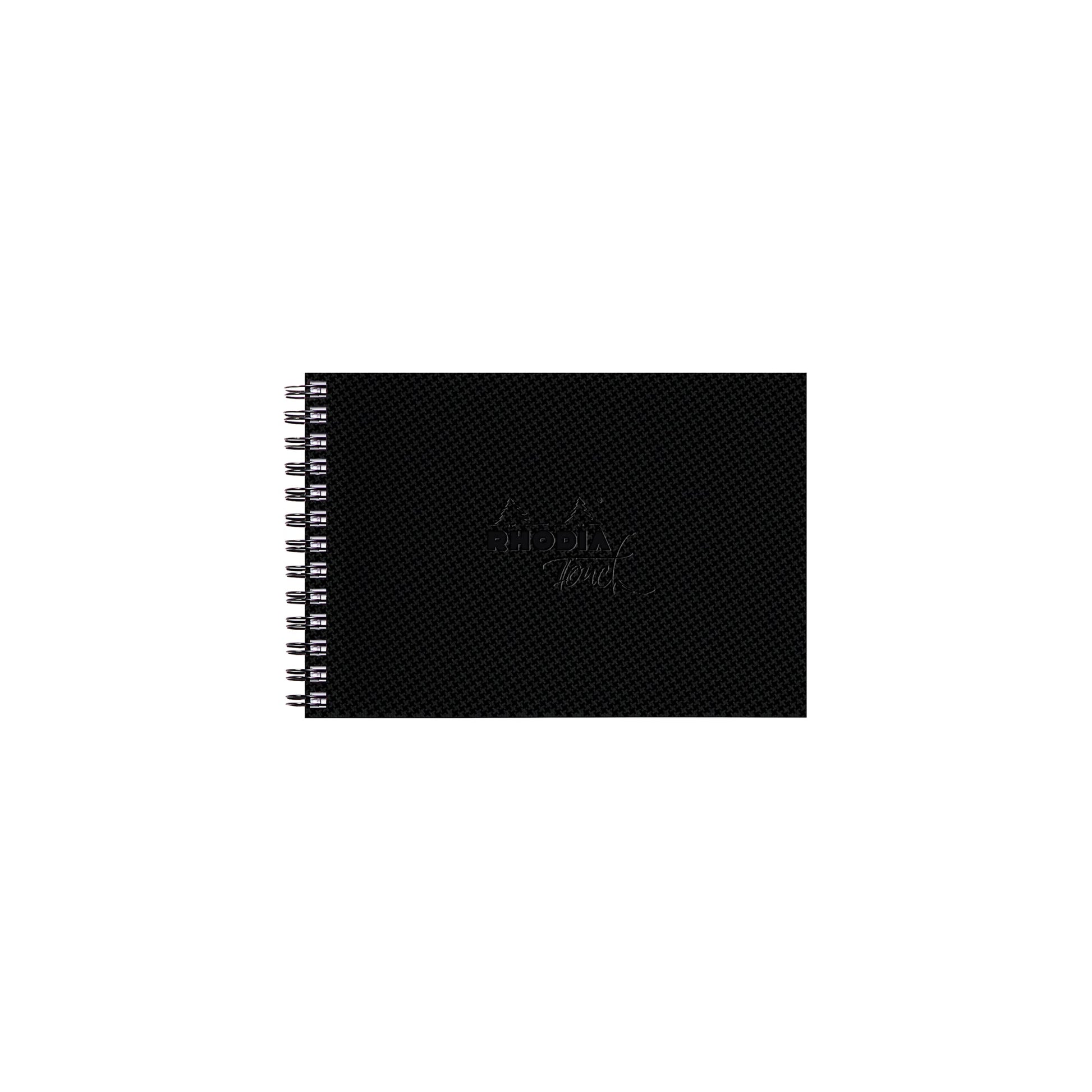 Black Rhodia Touch Wirebound Watercolour Book (Hot Pressed Paper) A6 Landscape Pads