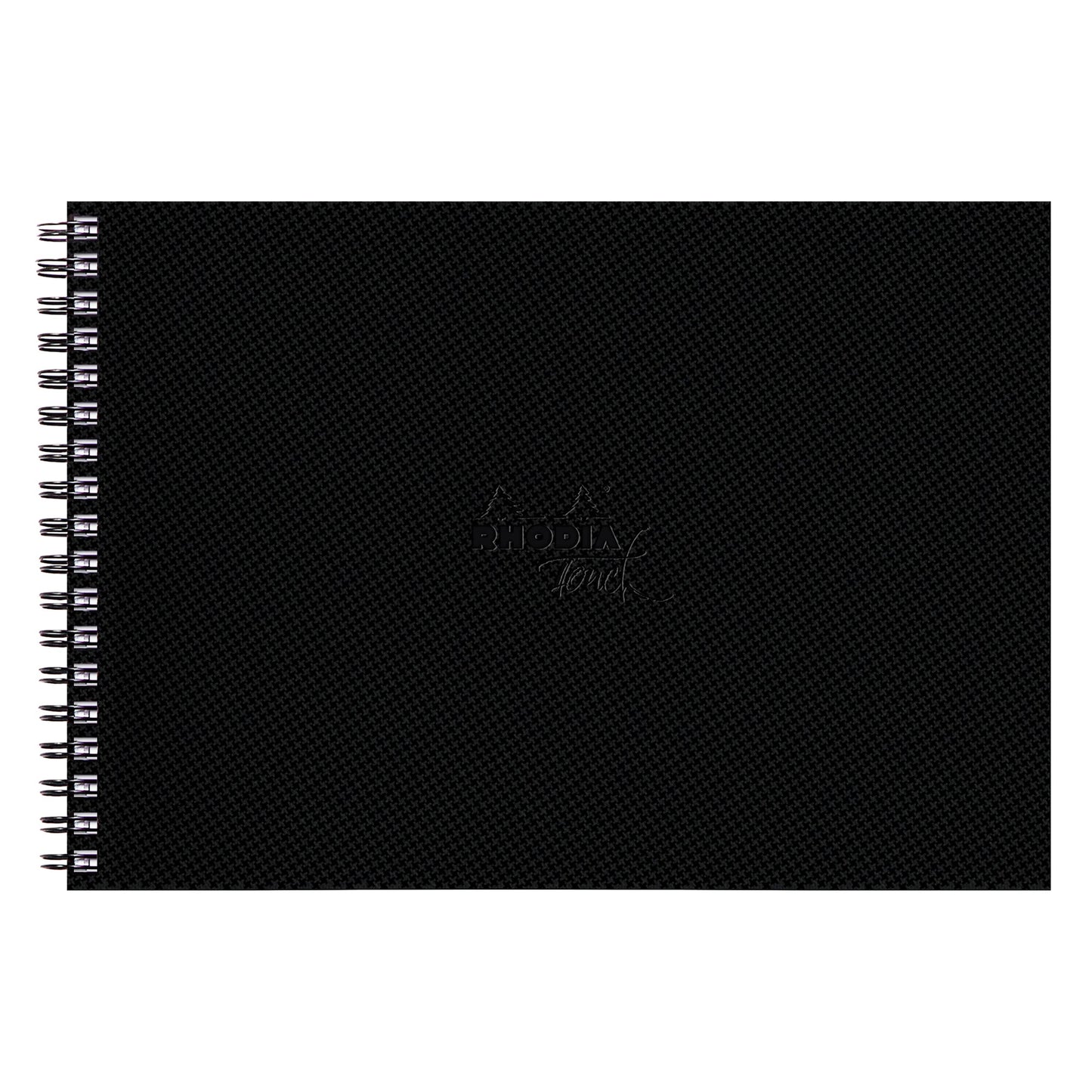 Black Rhodia Touch Wirebound Watercolour Book (Hot Pressed Paper) A4 Landscape Pads