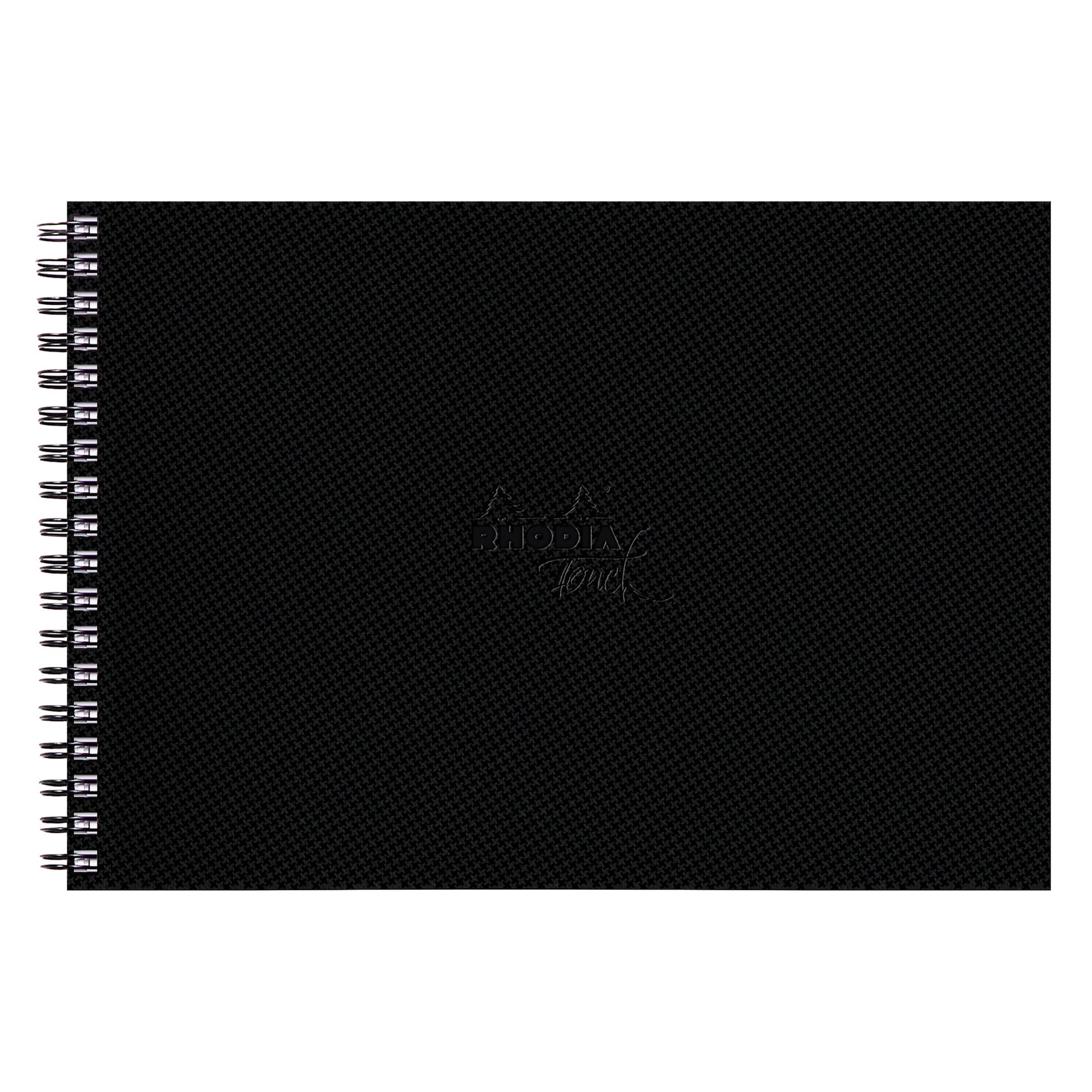Black Rhodia Touch Wirebound Watercolour Book (Hot Pressed Paper) A4 Landscape Pads