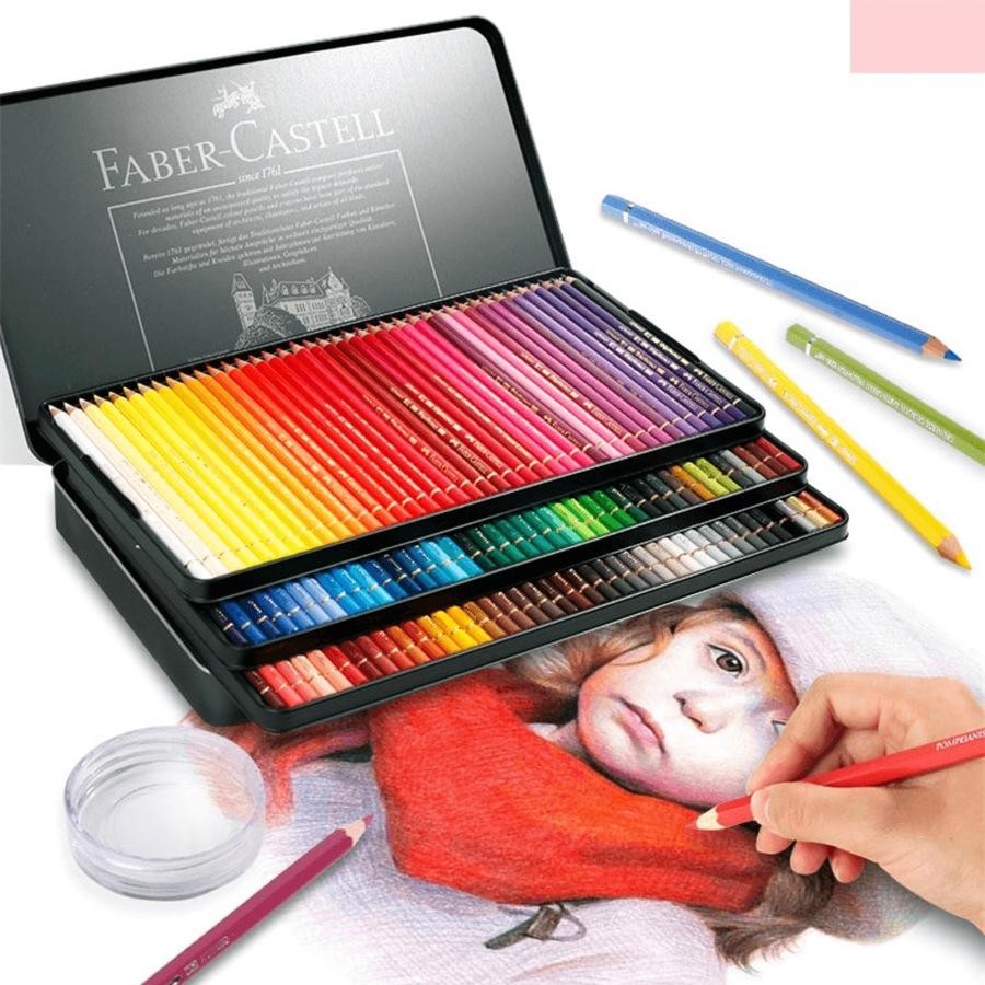 White Smoke Polychromos Colour Pencil Assorted, Tin of 120 Pencils