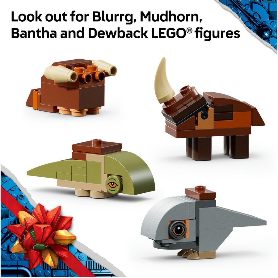 LEGO Star Wars advent calendar mini builds with Blurg, Mudhorn, Bantha and Dewback