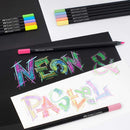 White Smoke Faber Castell Black Edition Colour Pencils, Pastel & Neon Colours - 12 Pack Kids Markers