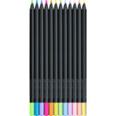 Dark Slate Gray Faber Castell Black Edition Colour Pencils, Pastel & Neon Colours - 12 Pack Kids Markers