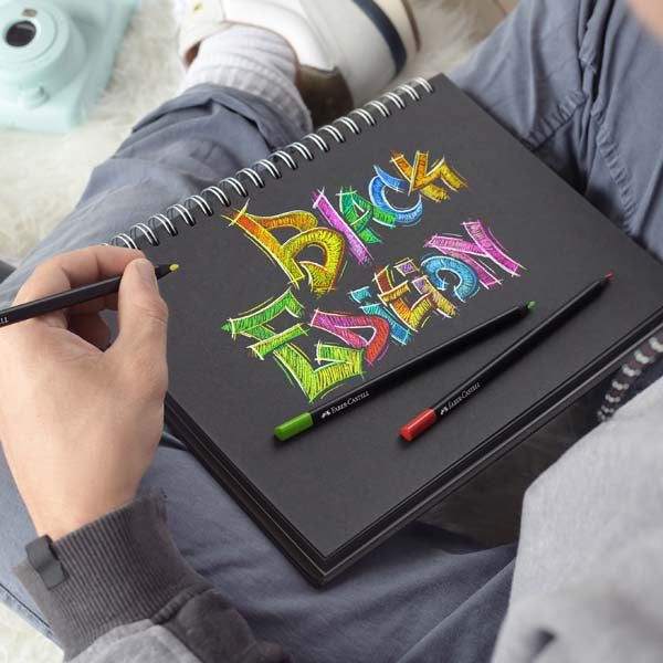 Dark Slate Gray Faber Castell Black Edition Colour Pencils, Assorted Colours - 12 Pack Kids Markers