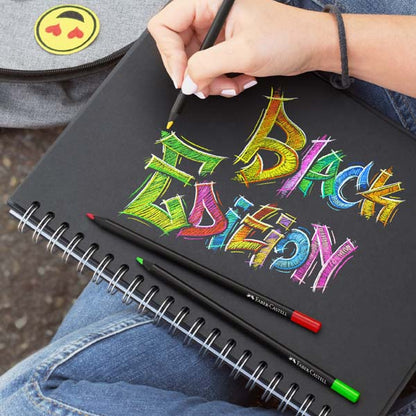 Dim Gray Faber Castell Black Edition Colour Pencils, Assorted Colours - 12 Pack Kids Markers