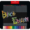 Black Faber-Castell Black Edition coloured Pencils Tin, 24Pk Pencils