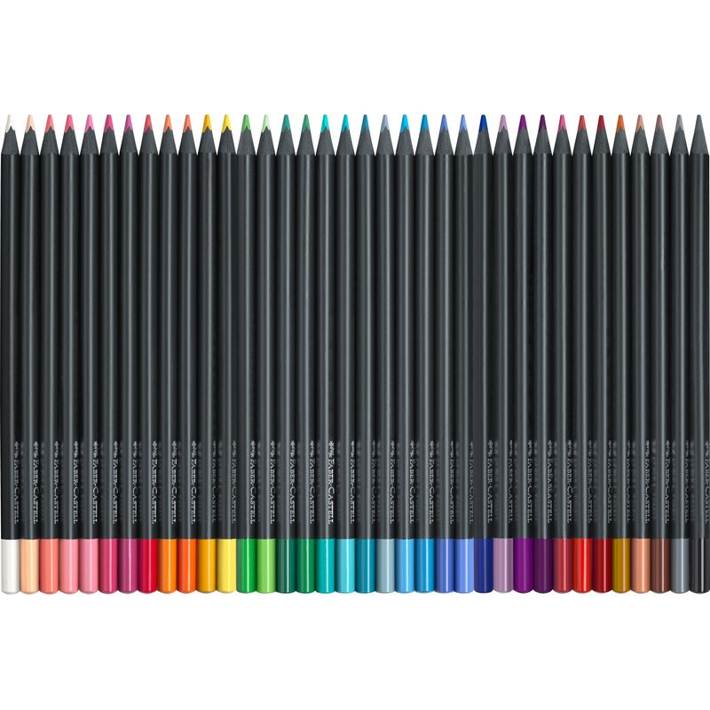 Dark Slate Gray Faber-Castell Black Edition coloured Pencils Tin, 36Pk Pencils