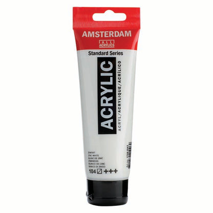 White Smoke Amsterdam Acrylic Paint, 120ml - 104 - Zinc White Acrylic Paints